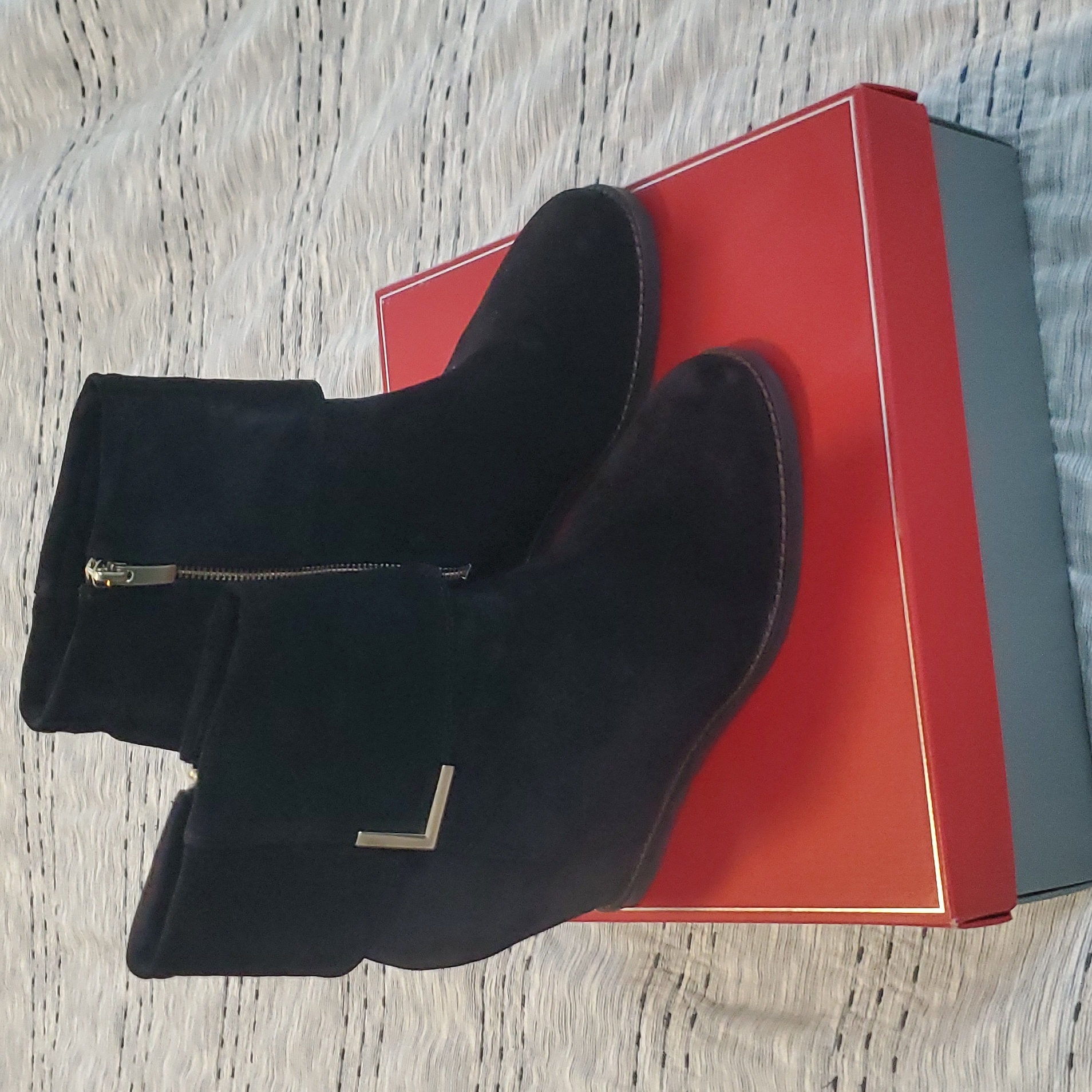 Johnston & Murphy Brynn Leather Cuff Wedge Ankle Boot